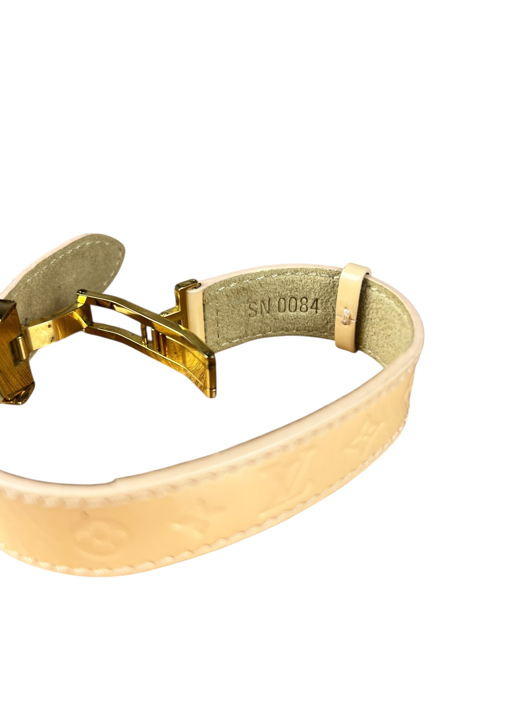 Louis Vuitton Monogram Vernis Logo Bracelet Yellow