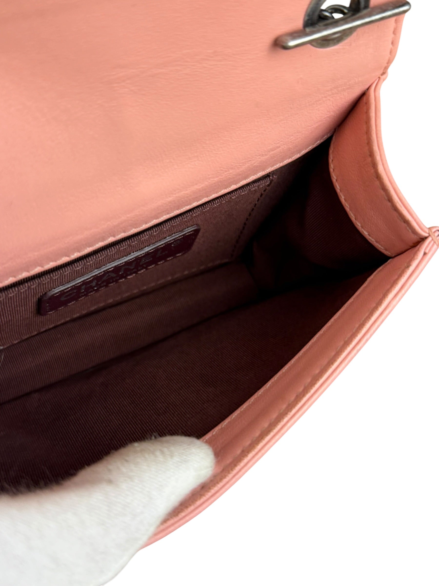 Chanel Pink Mini Boy Brick Chain Flap Bag 2013