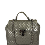 Chanel Grey Patent Leather Mademoiselle Kelly Flap Bag 2008