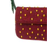 STAUD Strawberry Red Tommy Beaded Bag