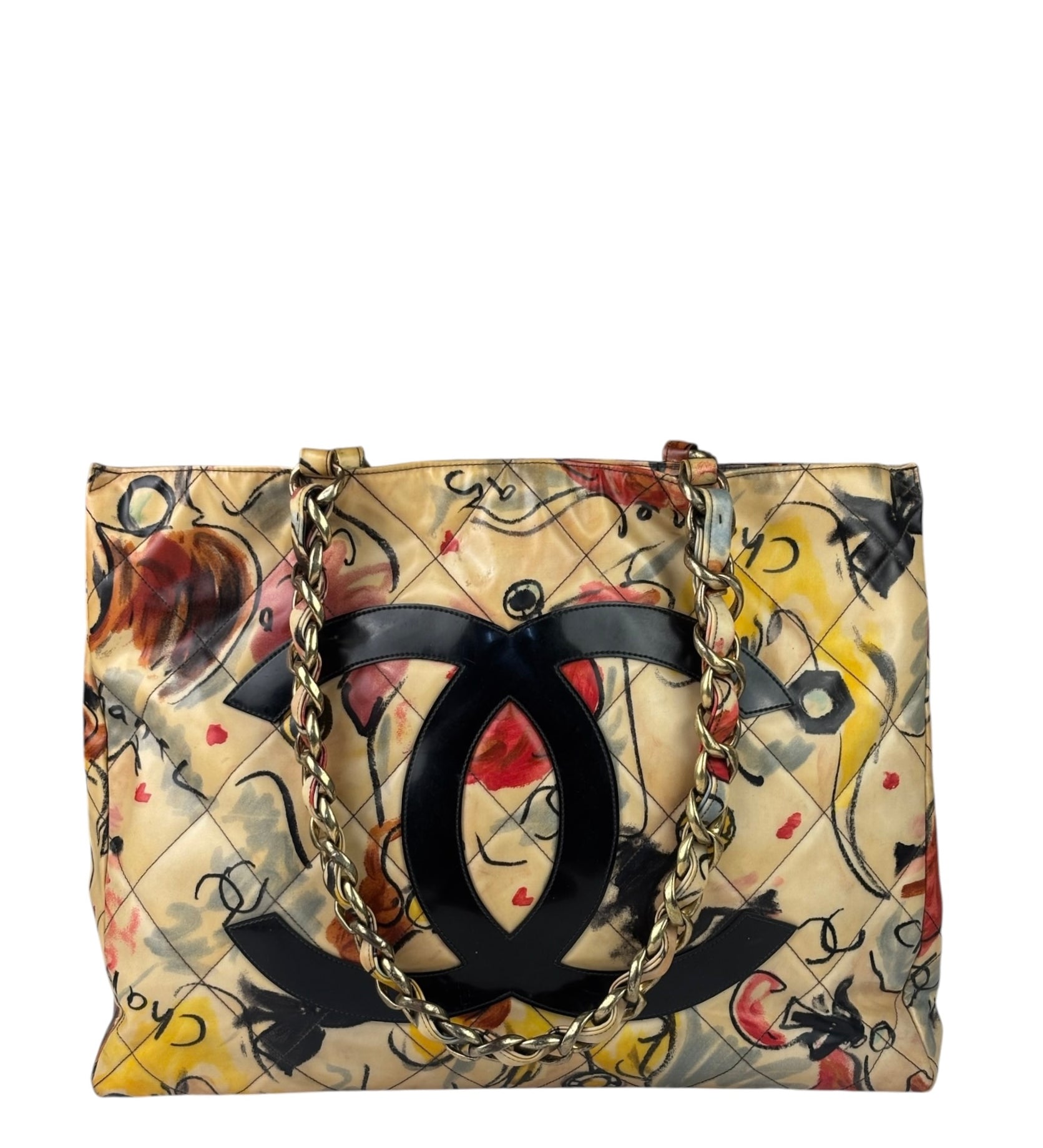 Chanel Multicolor Graffiti Coated Canvas Tote