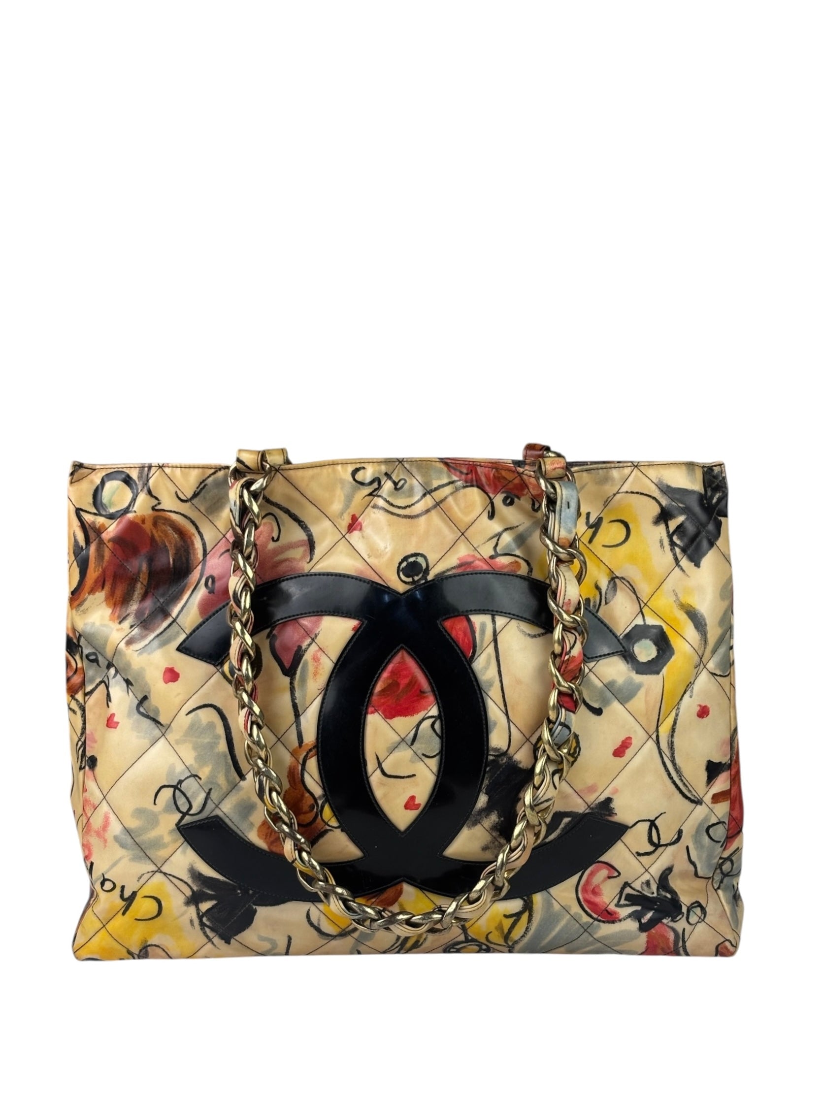 Chanel Multicolor Graffiti Coated Canvas Tote