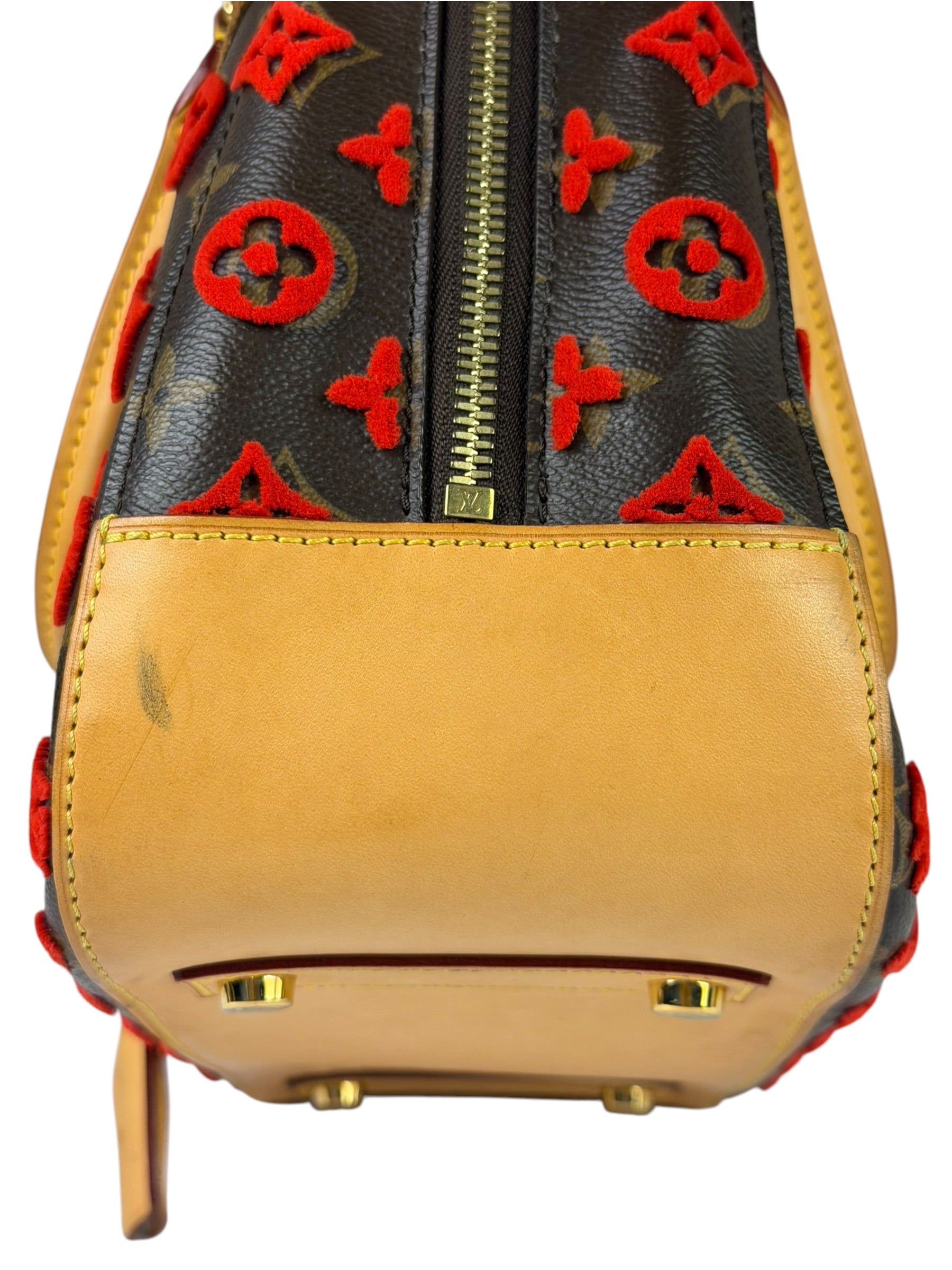 Louis Vuitton Limited Edition Deauville Cube Rosso Handbag Red