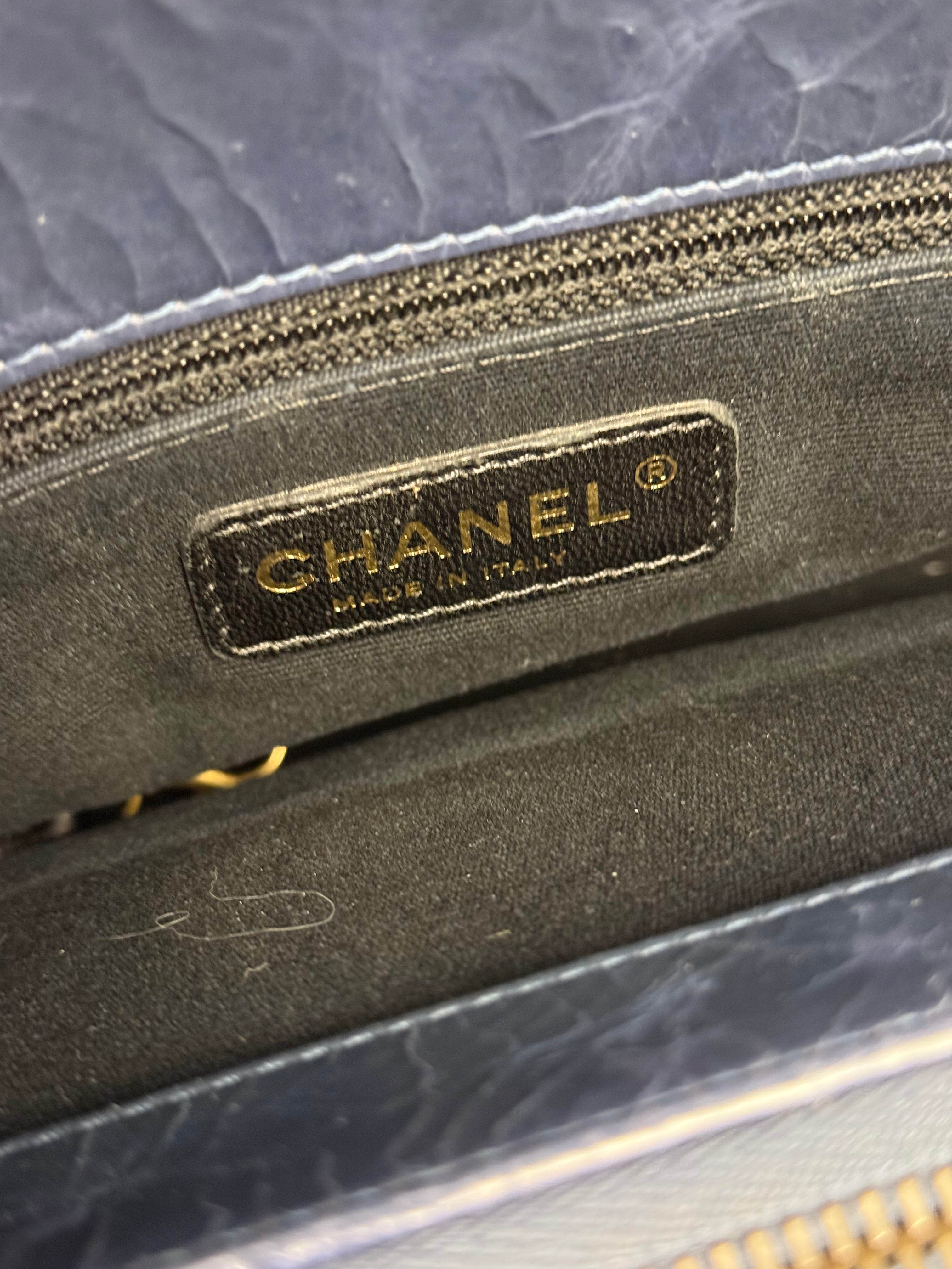 Chanel Blue Aged Quilted 2.55 Leather Chain Tote 2011