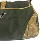 Prada Vintage Kakhi Green Nylon Shoulder Bag