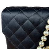 Chanel Black Quilted Satin Gripoix 1986