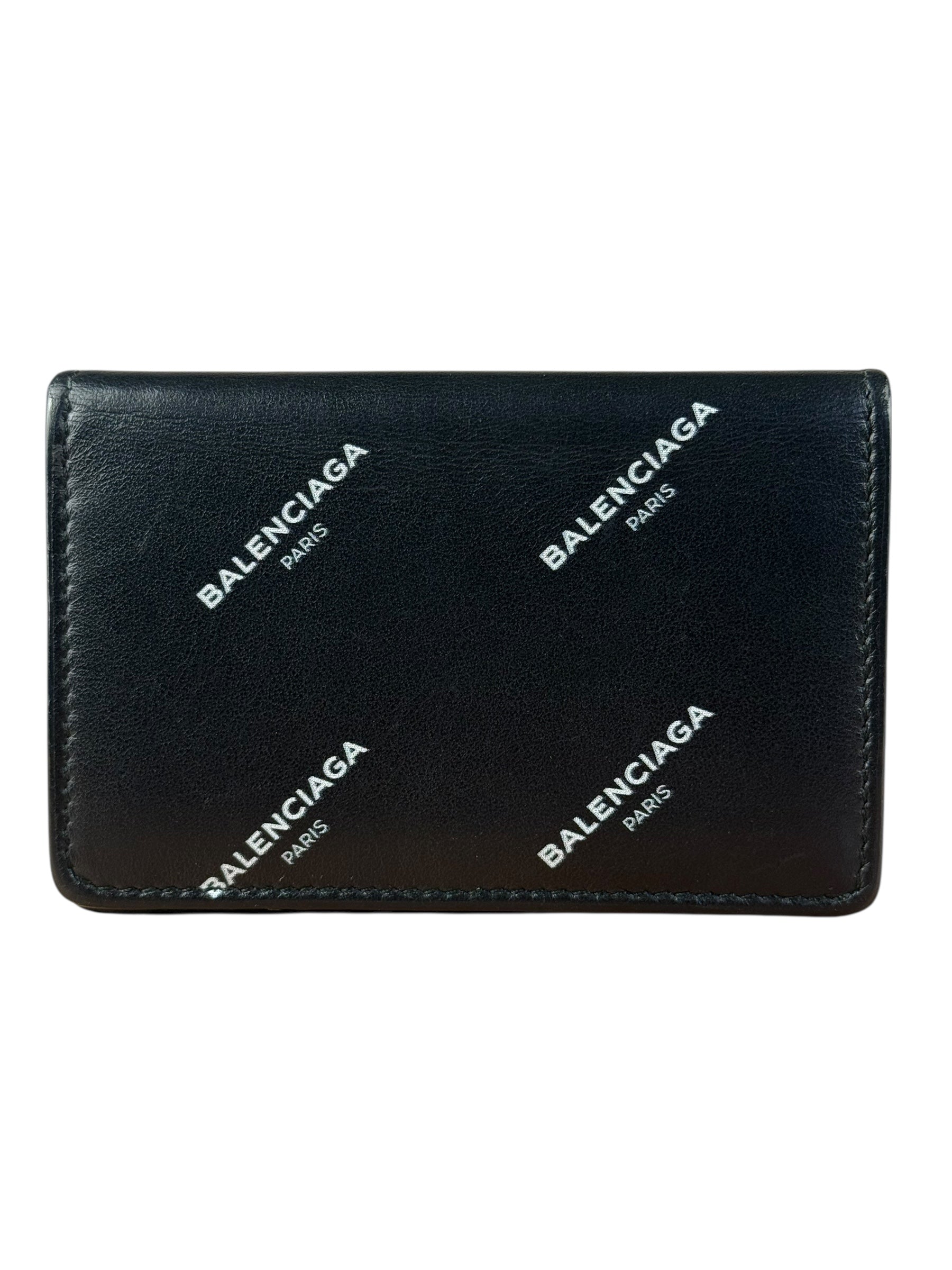 Balenciaga All Over Logo Compact Wallet