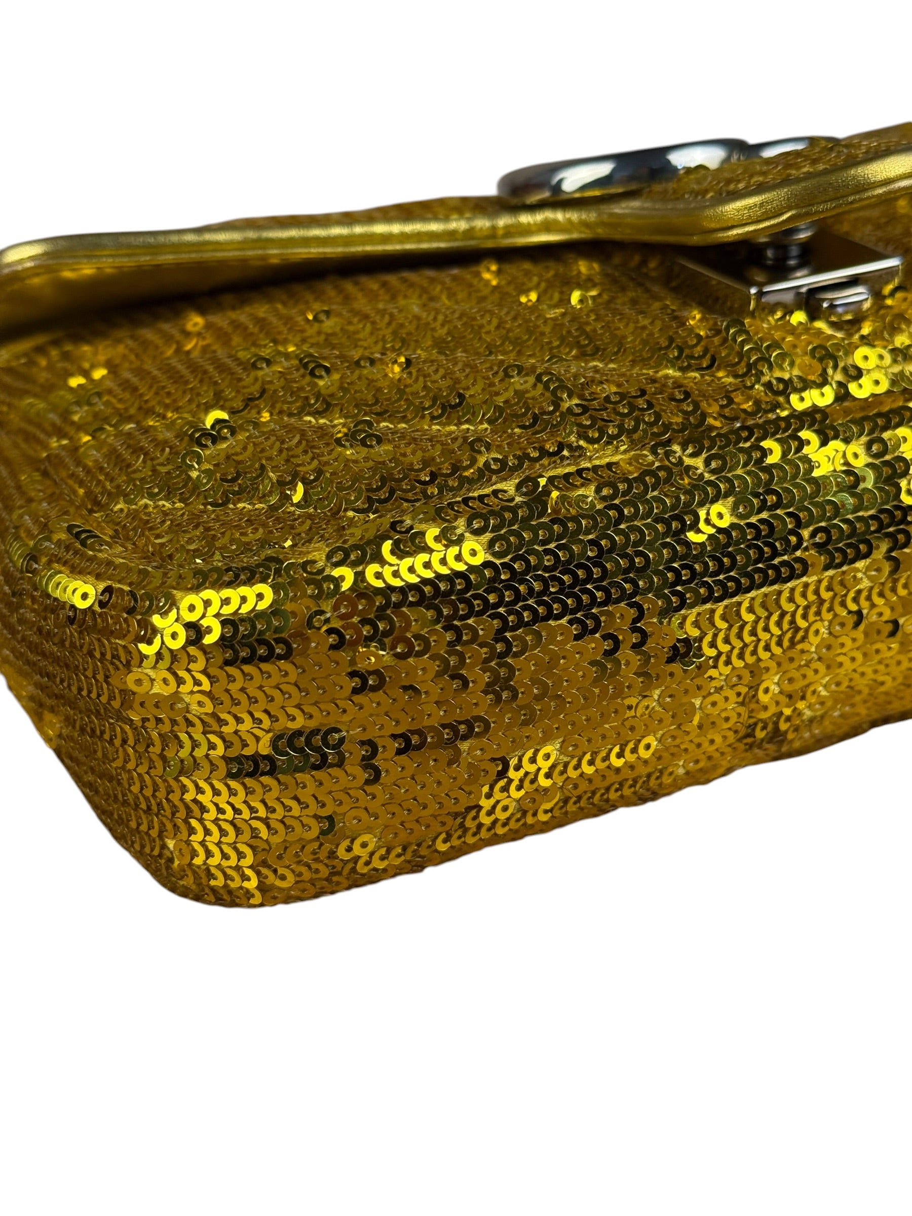 Gucci GG Marmont Gold Sequin Chain Shoulder Bag