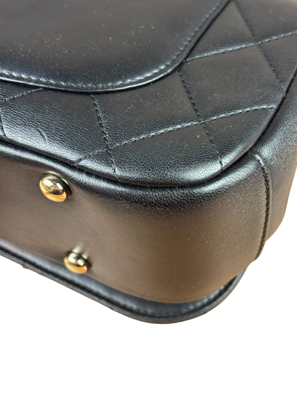 Chanel Black Quilted Lambskin Small Carry Chic Flap Two-Way Bag 2017