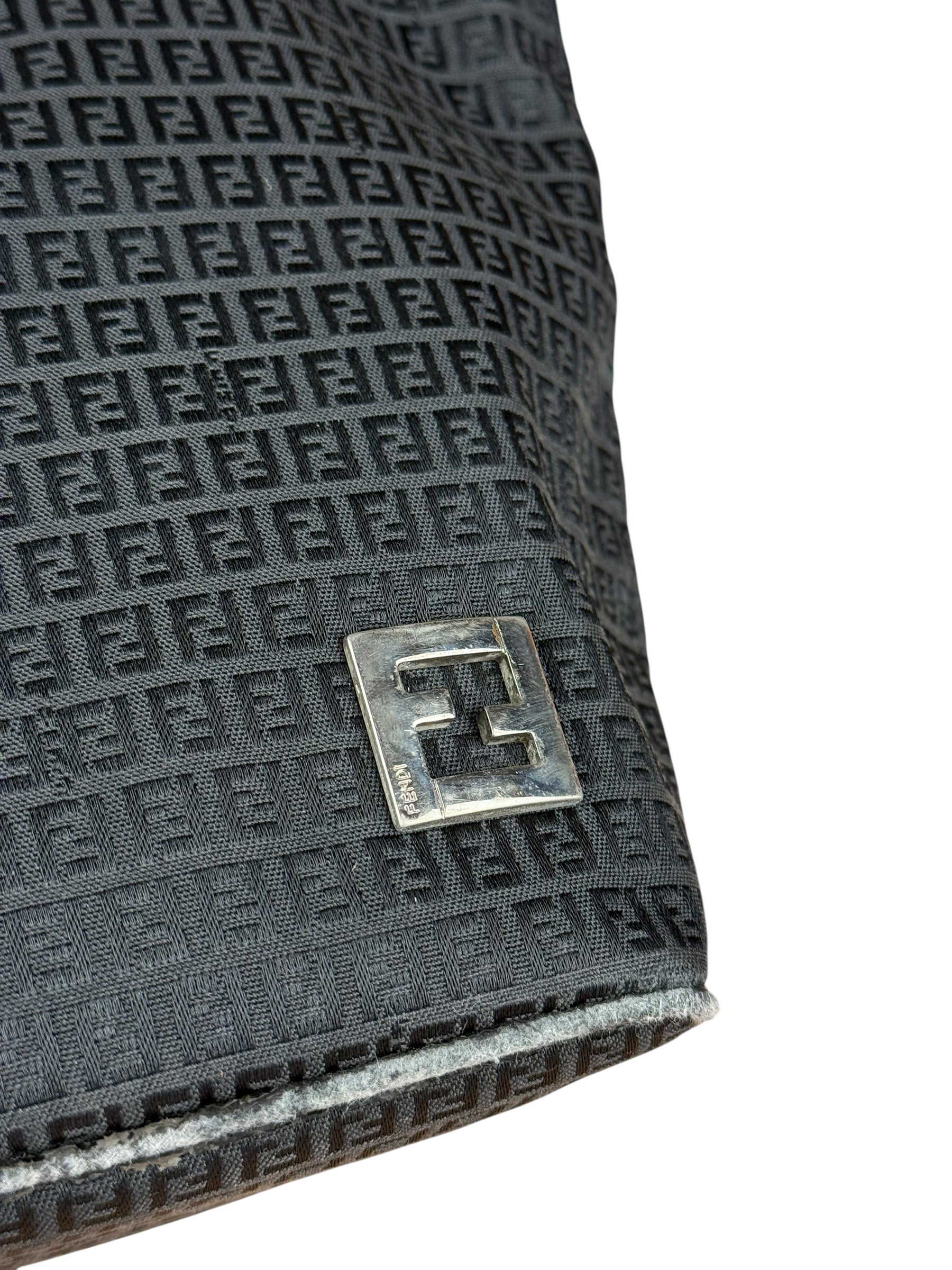 Fendi FF Black Canvas Logo Tote