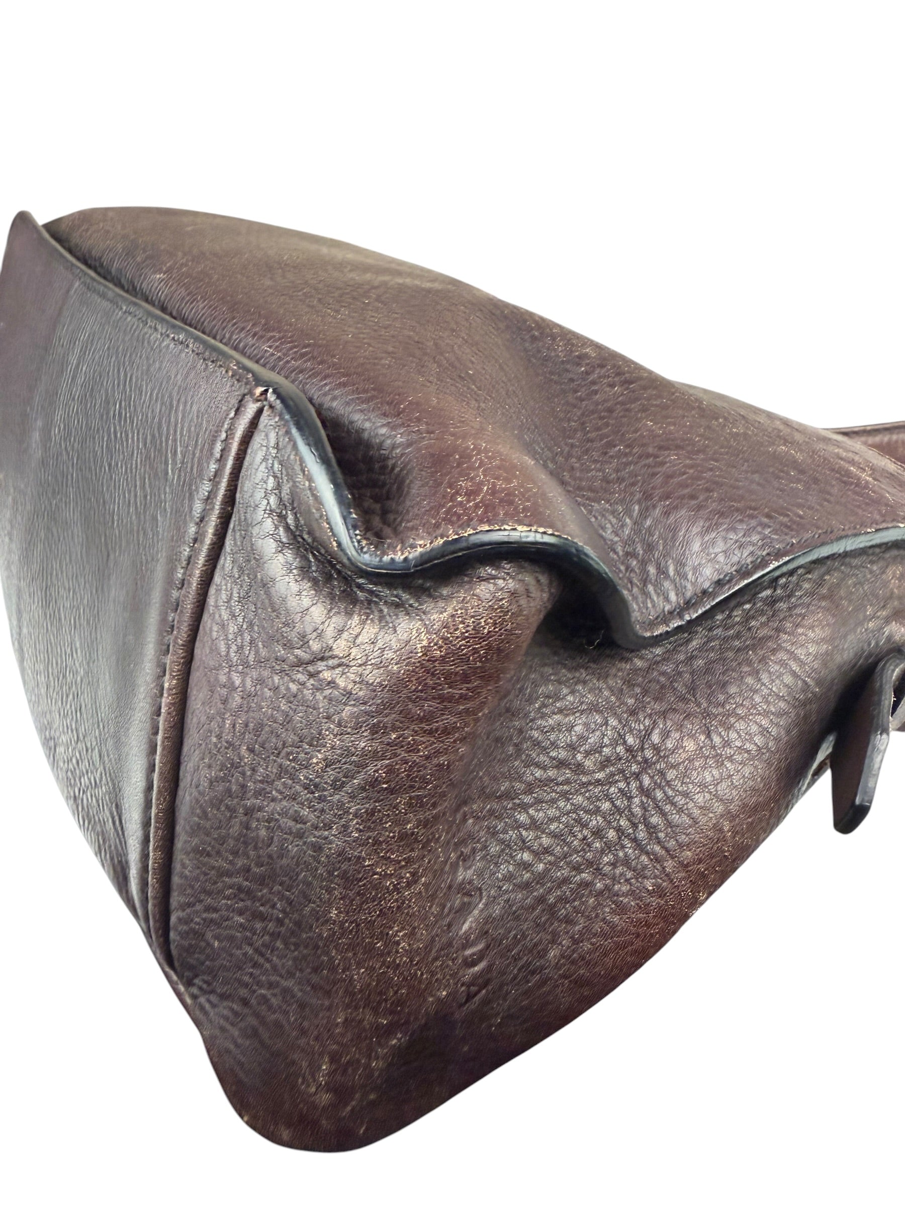Prada Vintage Brown Leather Cervo Antik Messenger Bag