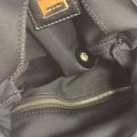Fendi Black Leather Trim Mamma Baguette