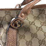 Gucci Beige/Brown Leather GG Satchel Two-Way Bag