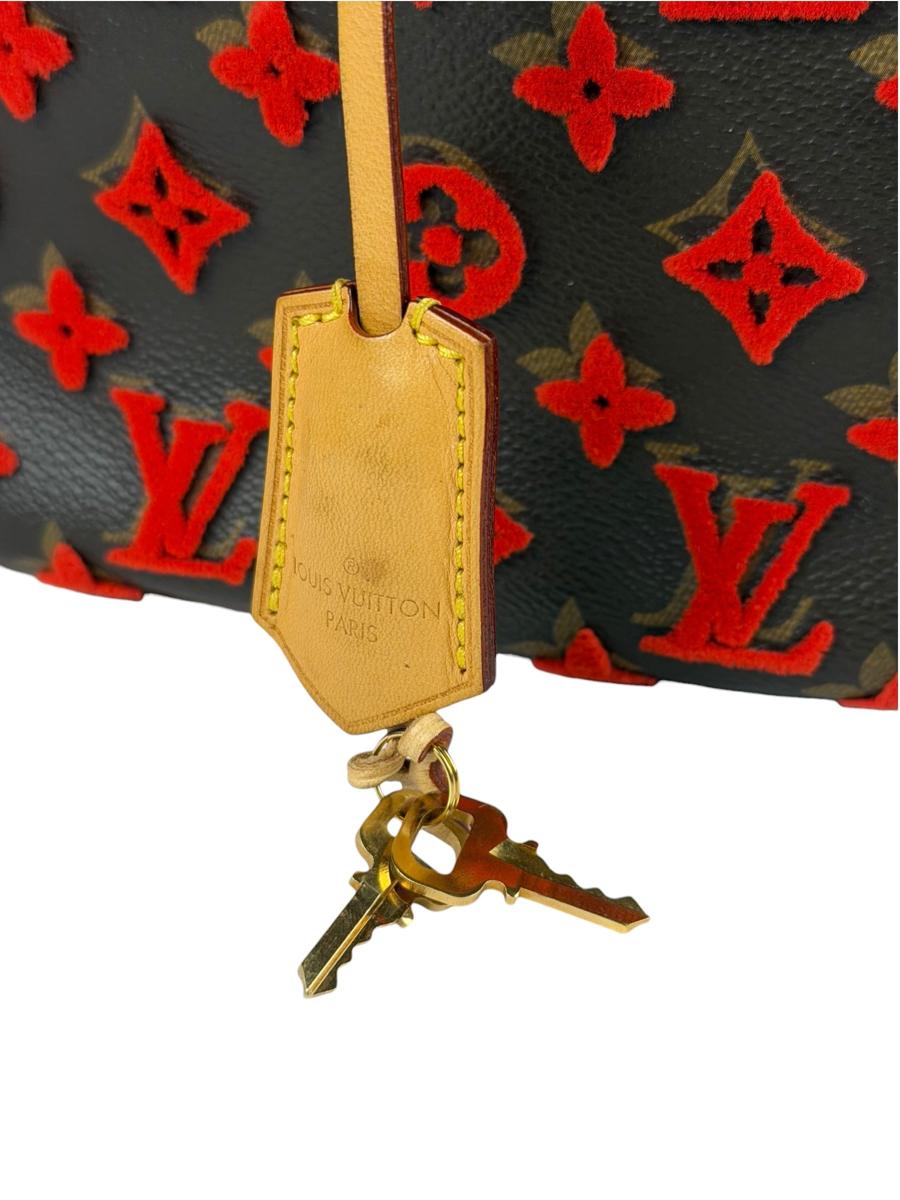 Louis Vuitton Limited Edition Deauville Cube Rosso Handbag Red