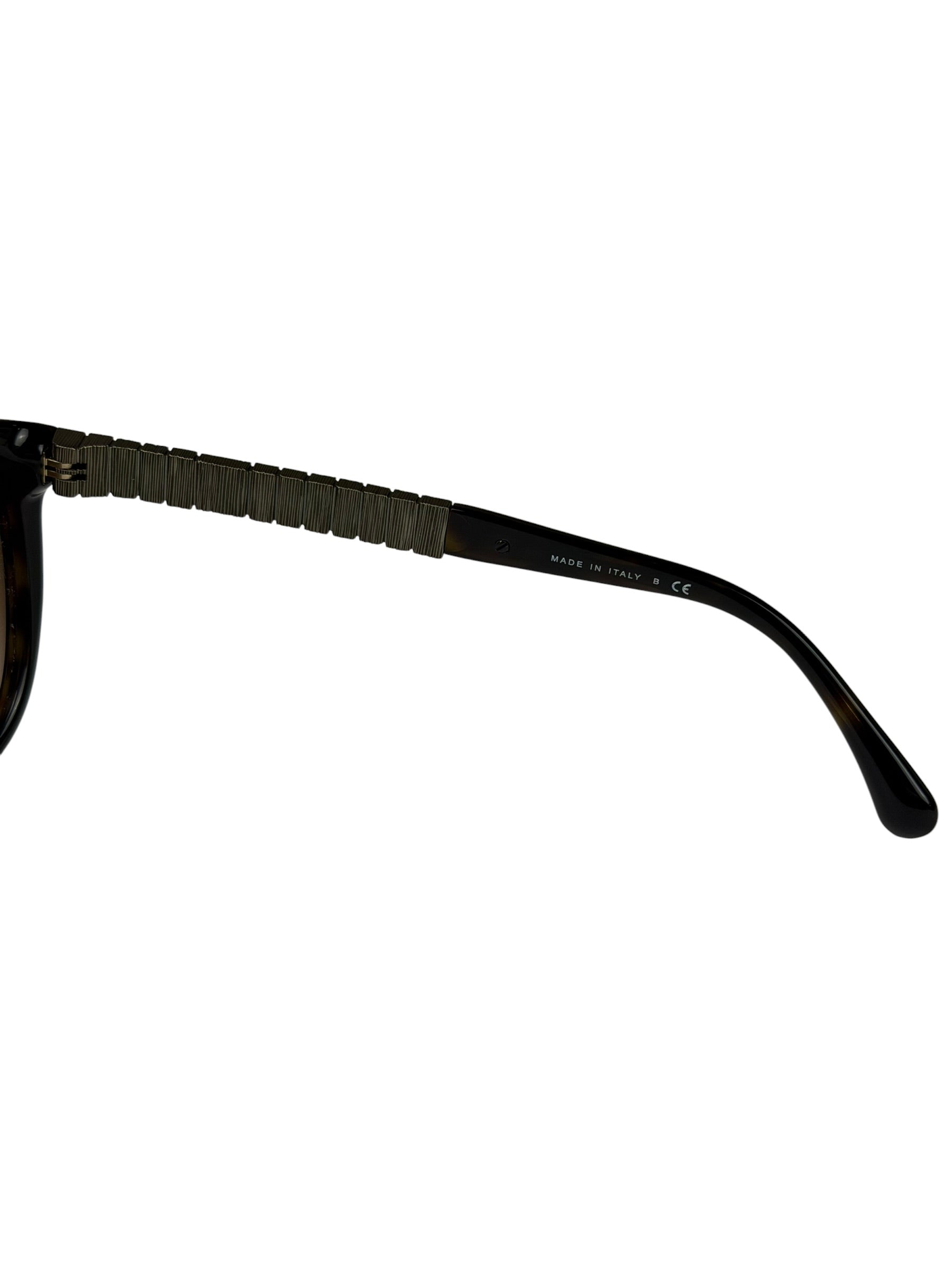 Chanel Brown 5309-B-A Crystal Baguette Bijou Cat-Eye Sunglasses