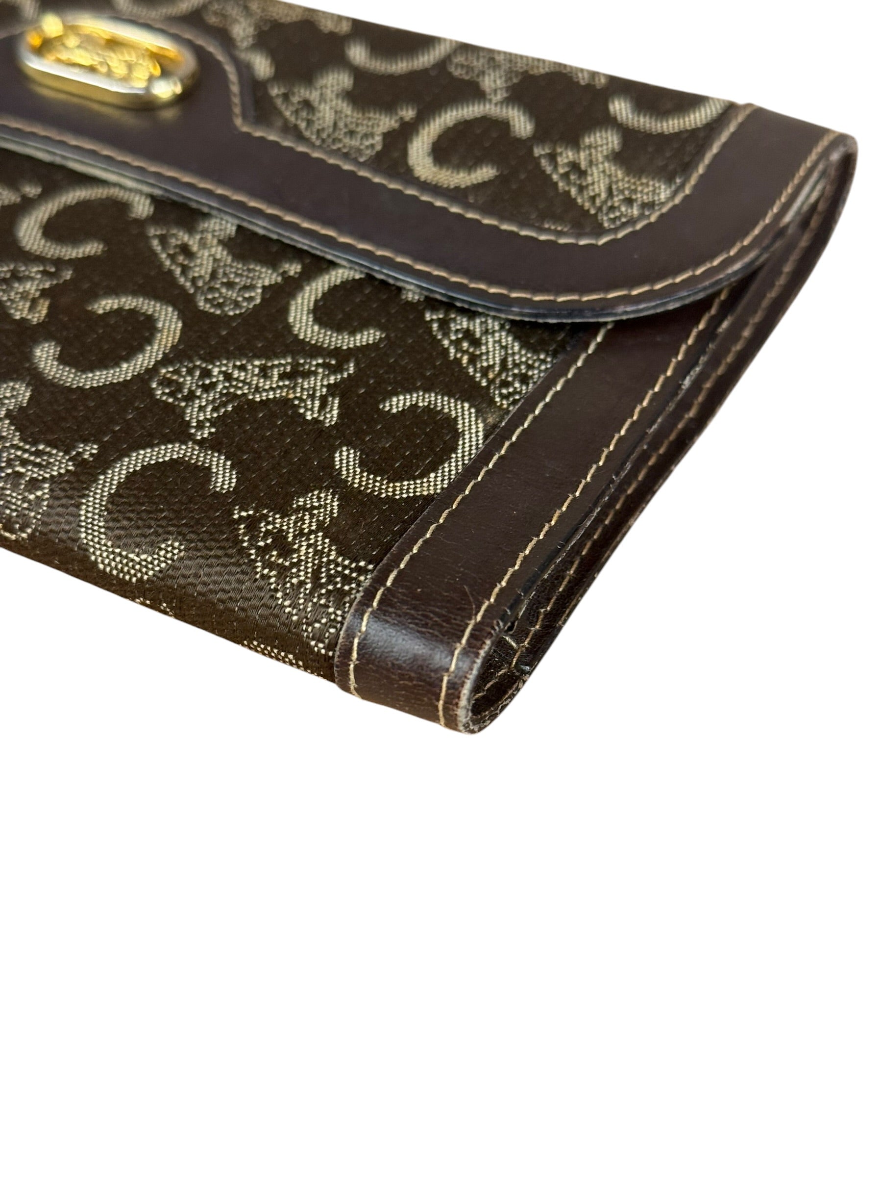 Celine Vintage Canvas Snap Trifold Wallet