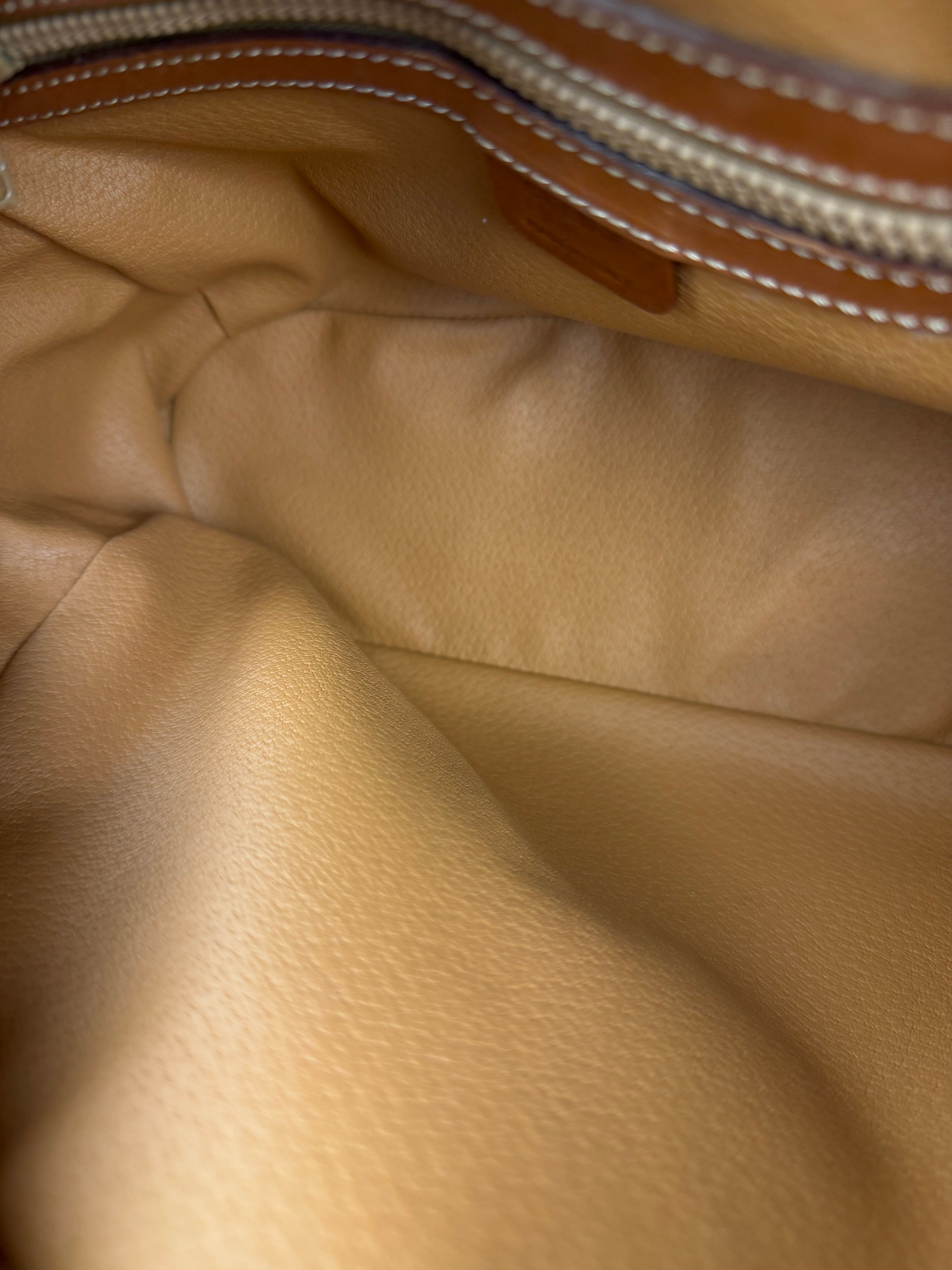 Celine Vintage Leather Macadam Dome Hand Bag