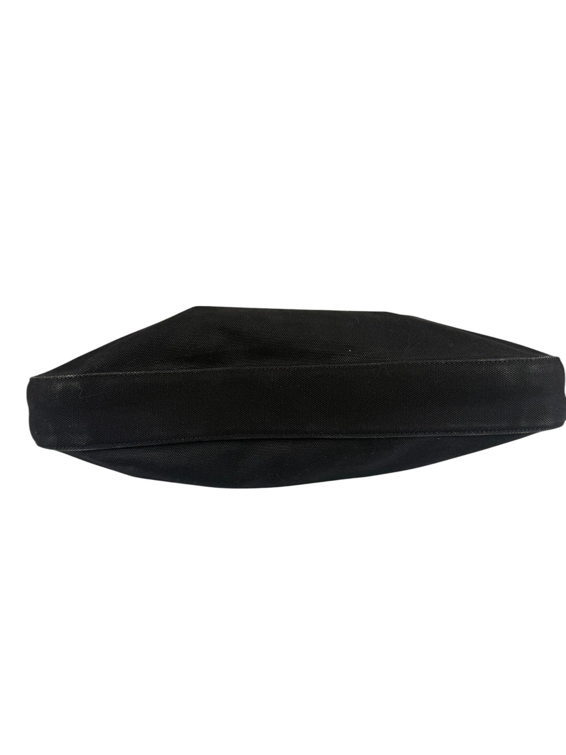 Prada Vintage Black Canvas Shoulder Bag