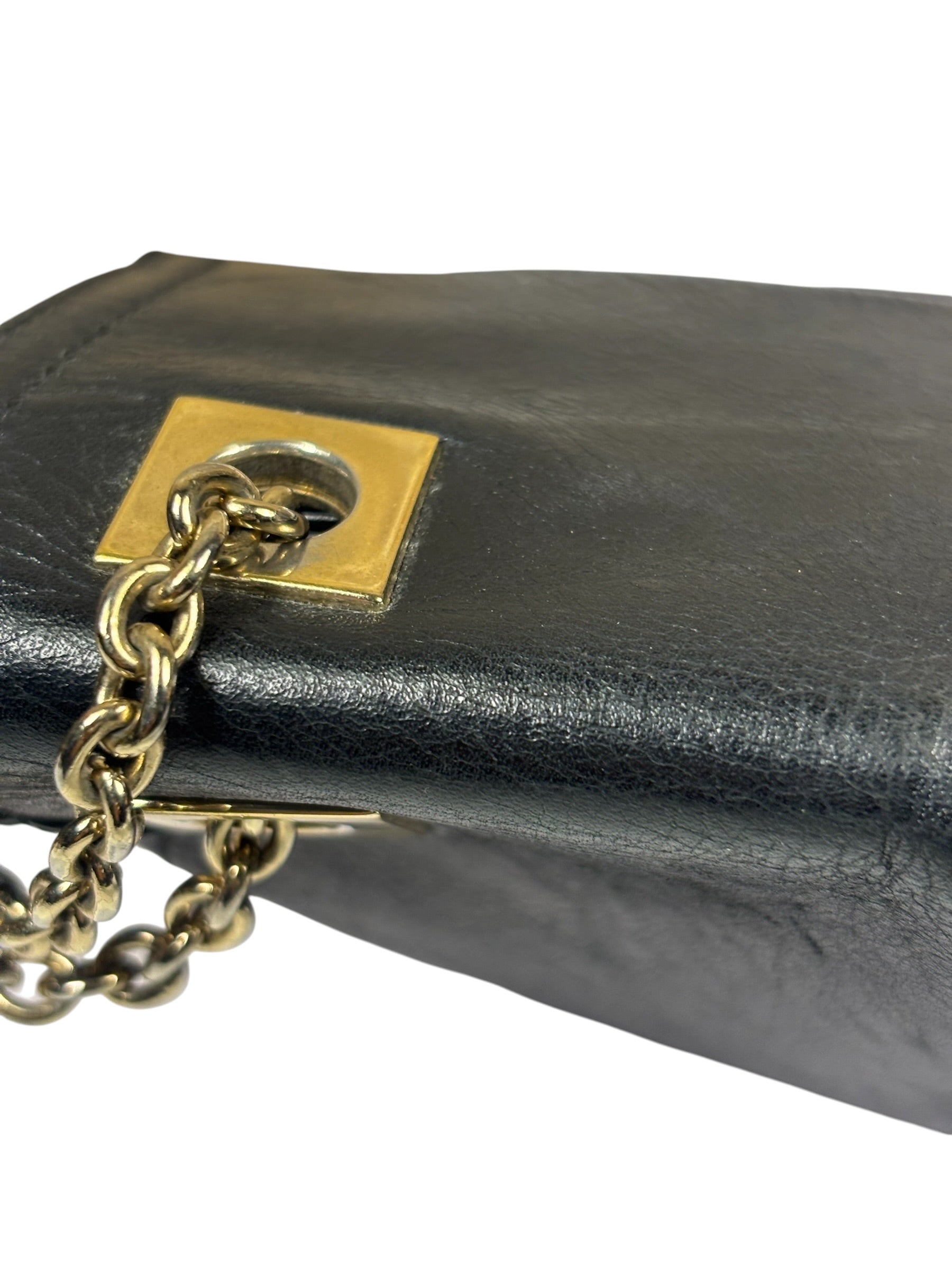 Fendi Black Leather Maxi Baguette