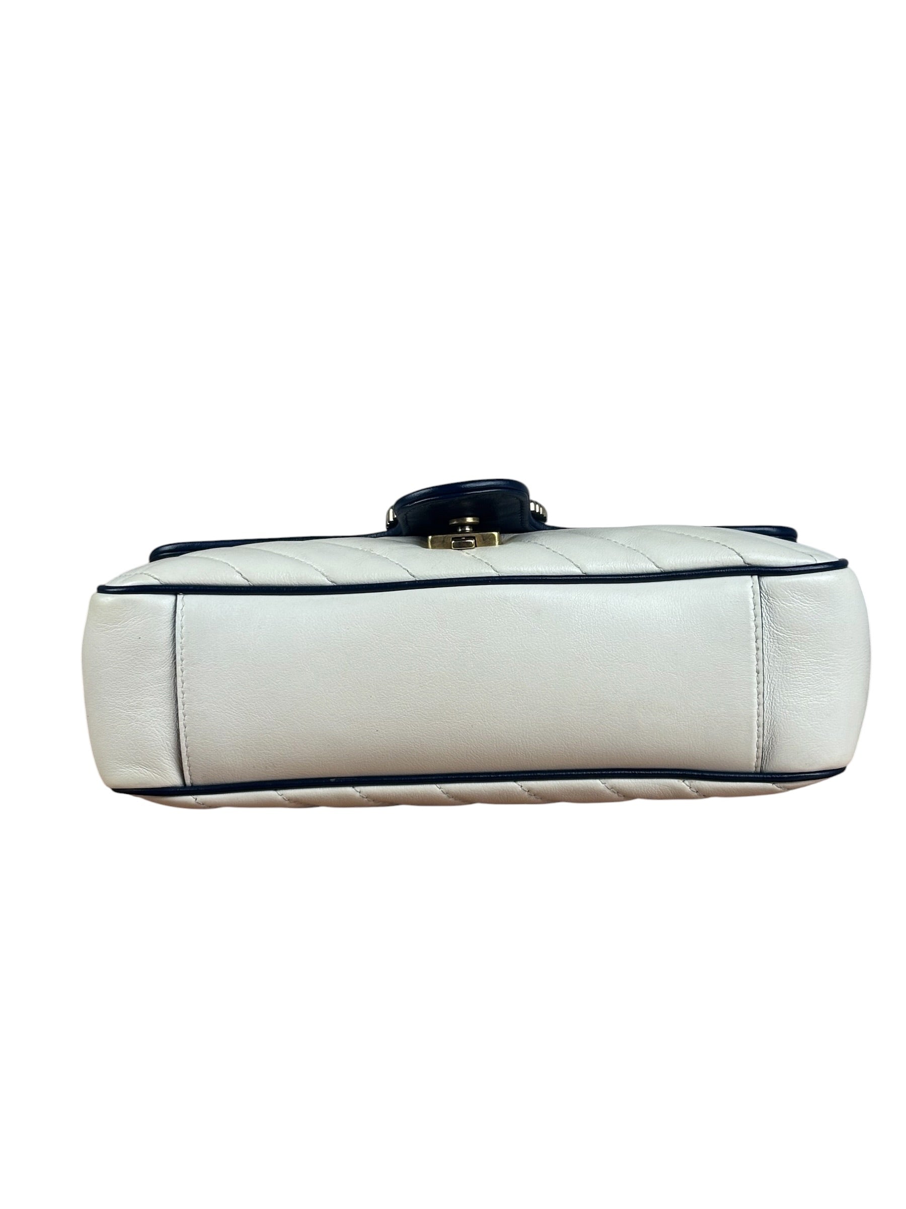 Gucci GG Marmont Cream & Navy Flap Bag