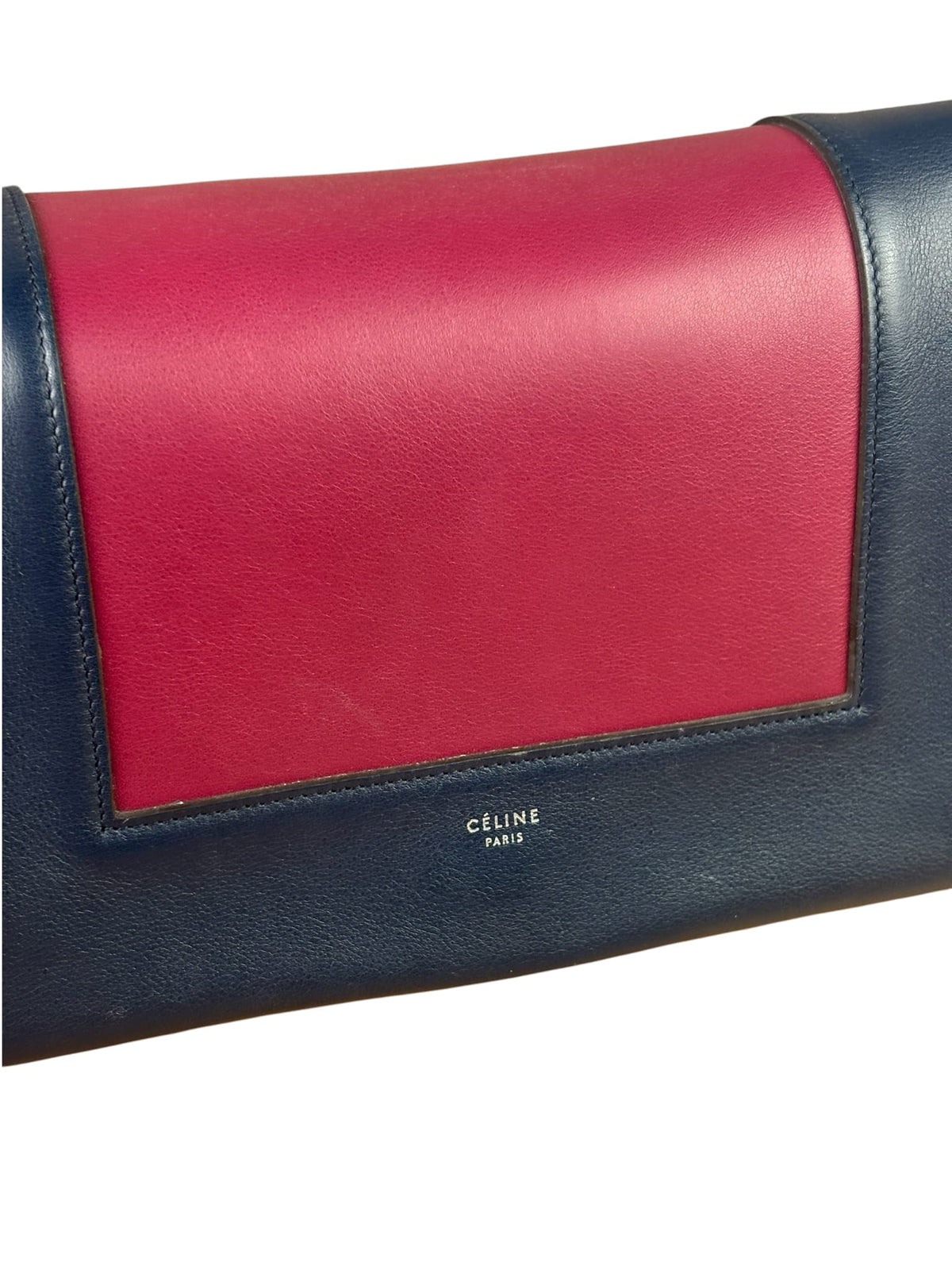 Celine Navy/Pink Leather Medium Shoulder Bag