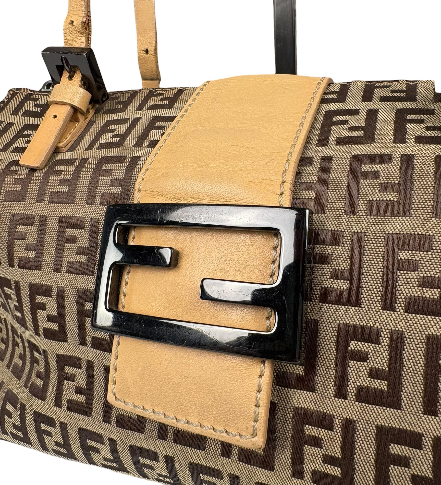 Fendi Vintage Brown Zucca Print Bento Box Bag