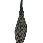 Gucci Black Leather Trim GG Supreme Hobo Bag