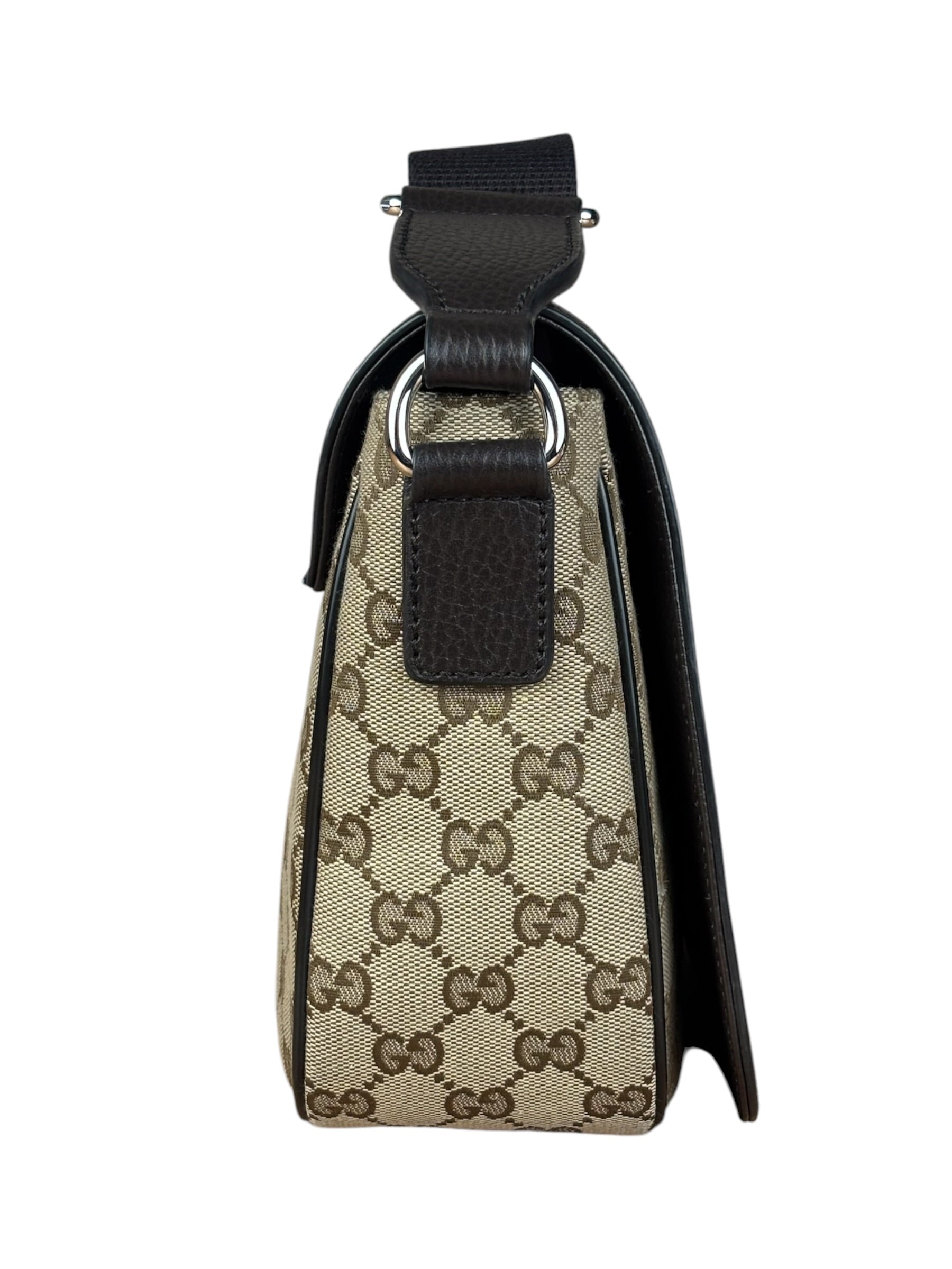 Gucci GG Canvas Print Flap Messenger Bag