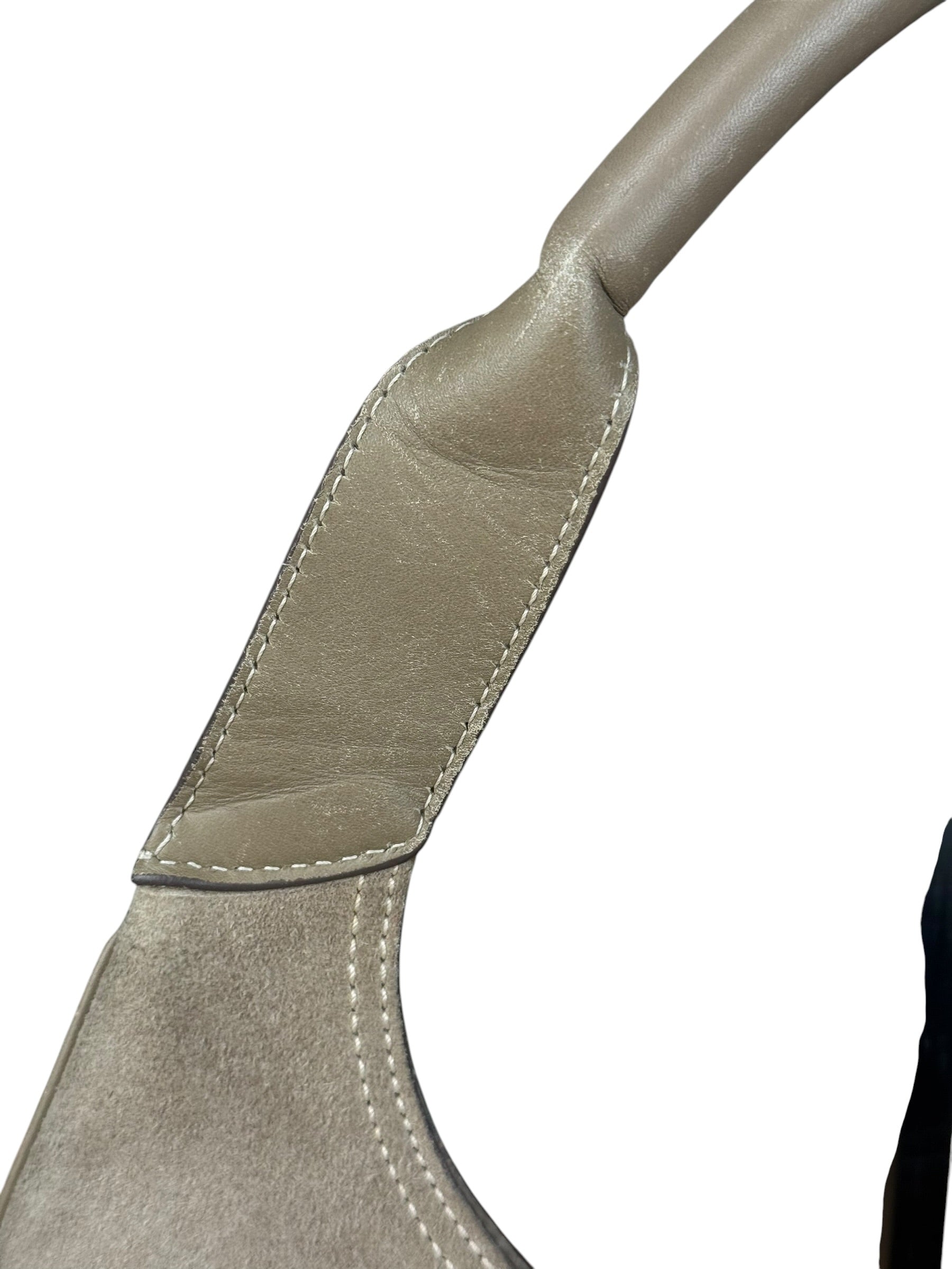 Ferragamo Vintage Beige Suede Hobo Shoulder Bag