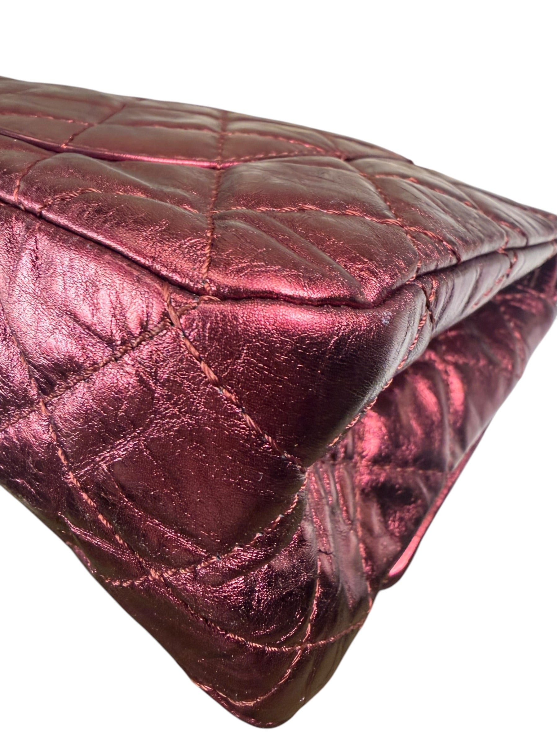Chanel Patent Burgundy Quilted Leather 2.55 Reissue Double Flap Bag 2008