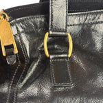 Yves Saint Laurent Black Patent Leather Downtown Tote