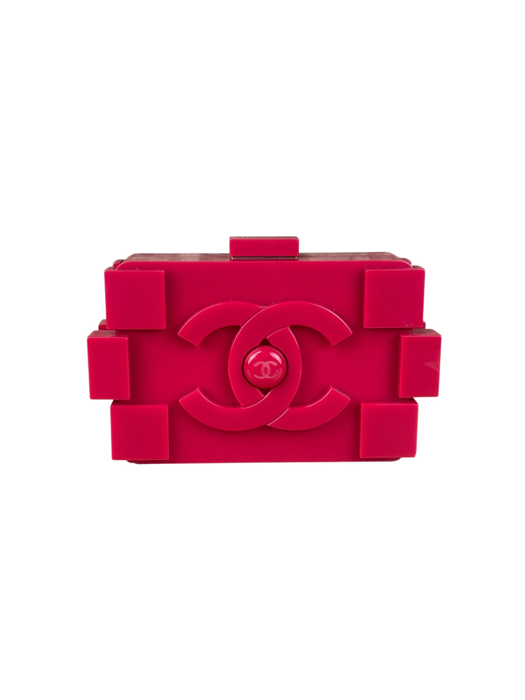 Chanel Rare Pink Plexi Brick Lego Clutch/Shoulder Bag 2014