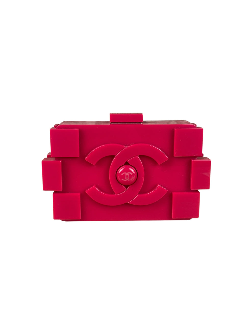 Chanel Rare Pink Plexi Brick Lego Clutch/Shoulder Bag 2014