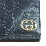 Gucci GG Vintage Black Guccissima Sukey French Flap Wallet