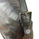 Fendi Vintage Black Leather Double Flap Baguette