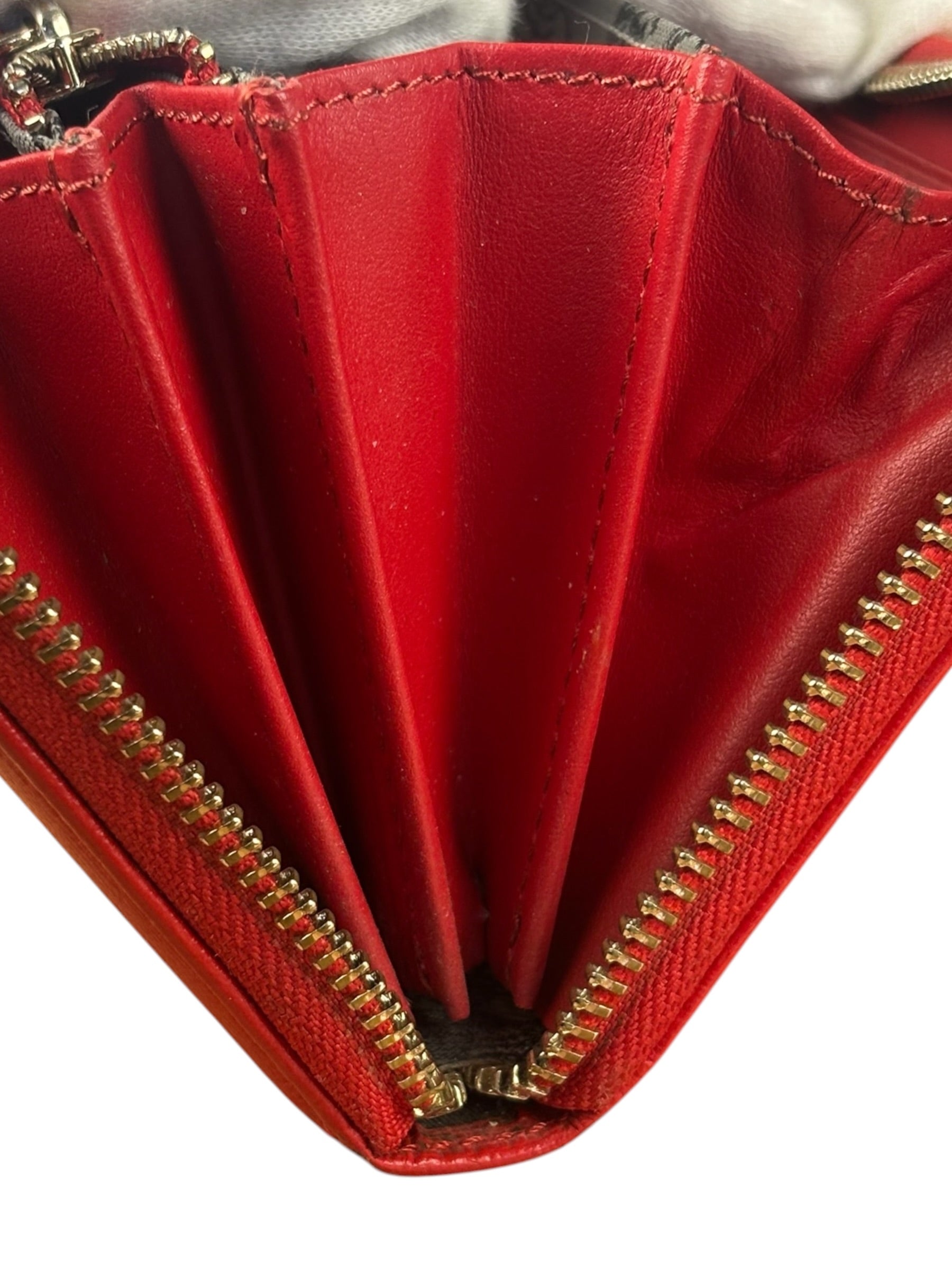 Vivienne Westwood Red Long Zip Orb Wallet