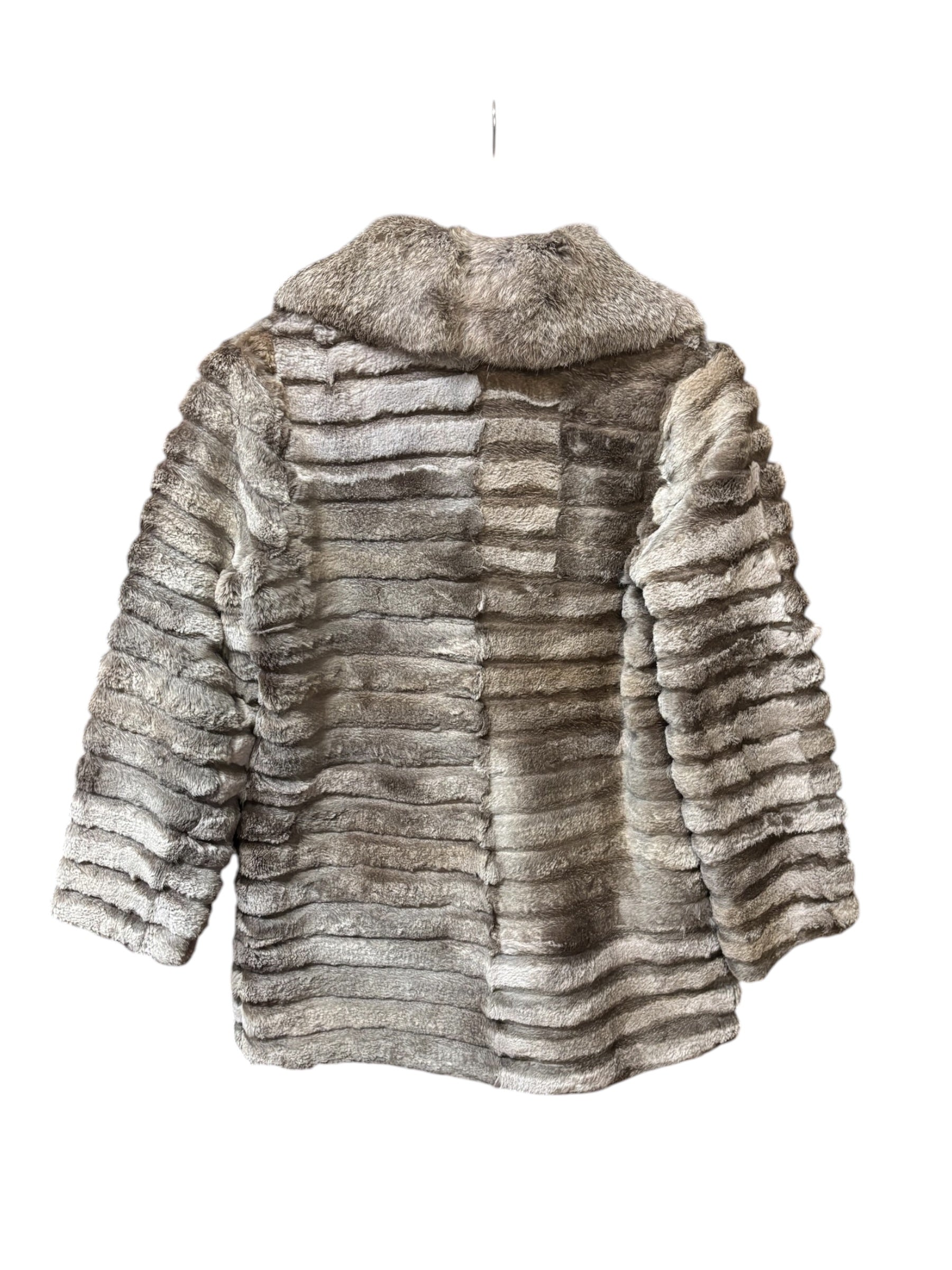 Gifu Mouhi Grey Rabbi Fur Coat
