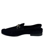Gucci Black Suede Horsebit Loafers