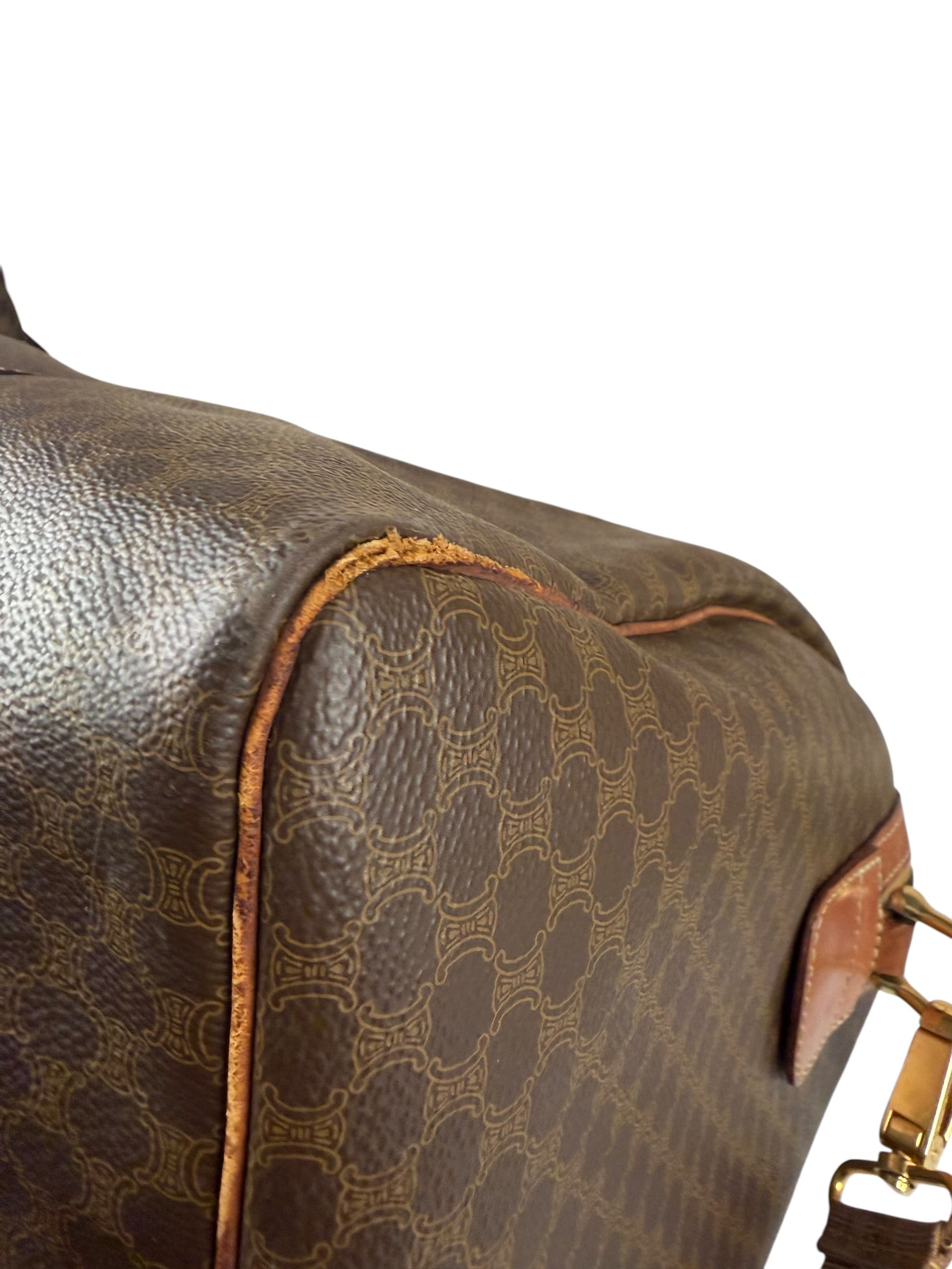 Celine Vintage Macadam Print Boston Bag