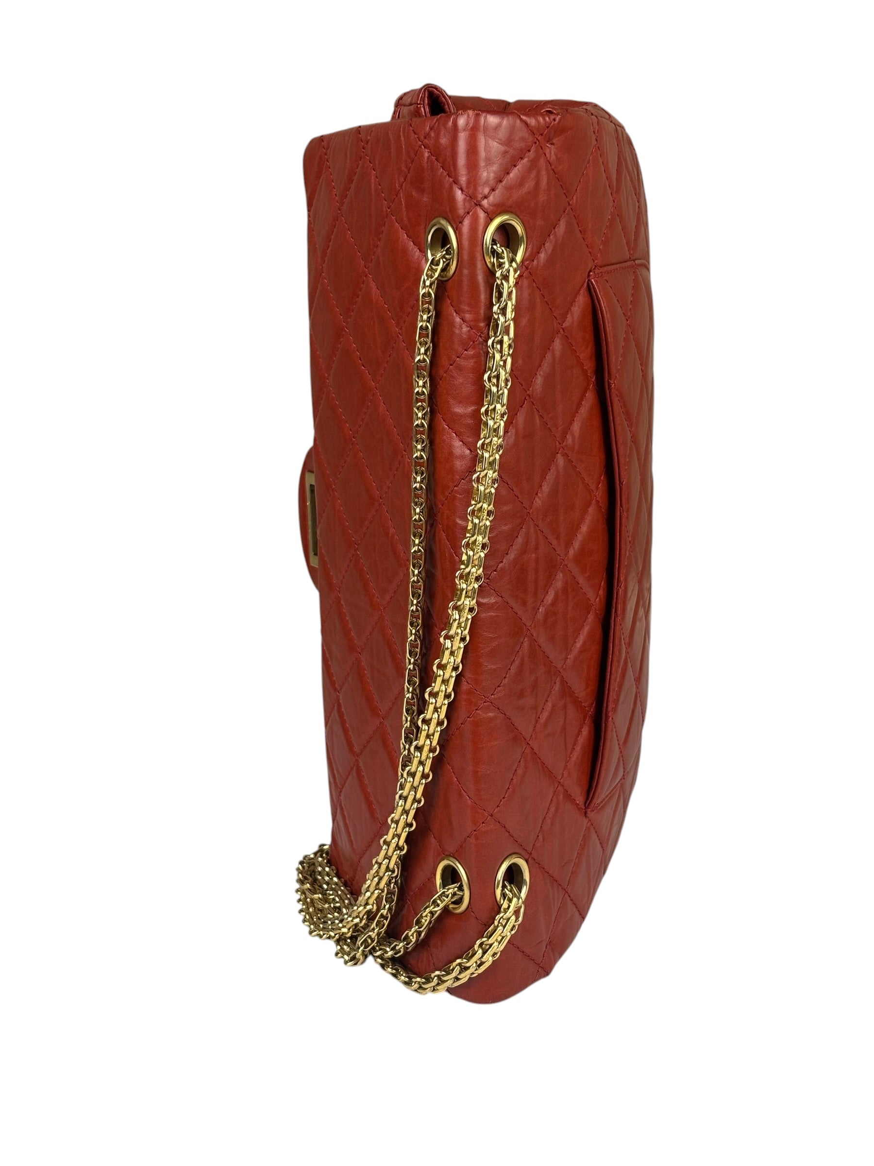Chanel Red Quilted Leather 2.55 Reissue Double Flap Bag 2010