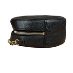 Chanel Black Quilted Caviar Leather CC Filigree Round Chain Clutch 2019