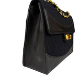 Chanel Jersey Quilted Mademoiselle Lock Flap Bag 1989