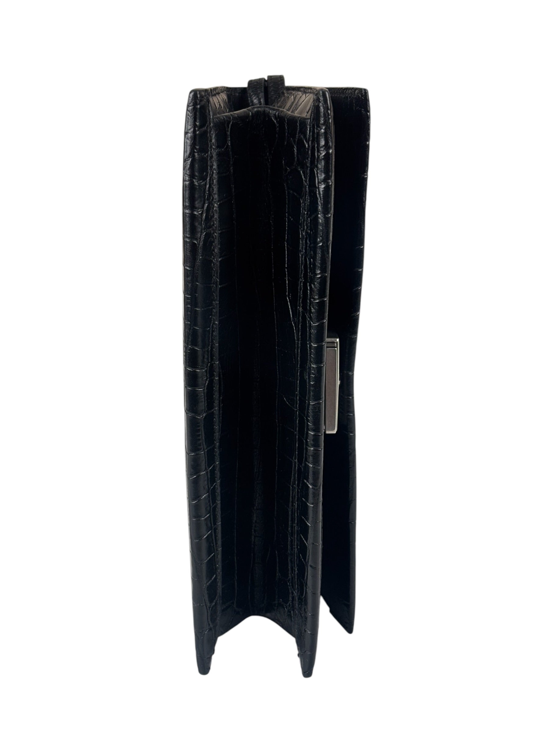 Saint Laurent Black Embossed Babylon Cross Body