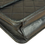 Chanel Black Diamond Stitch Lambskin Square Flap 1988