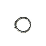 Gucci Sterling Silver & Blue Enamel Interlocking G Chain Link Ring