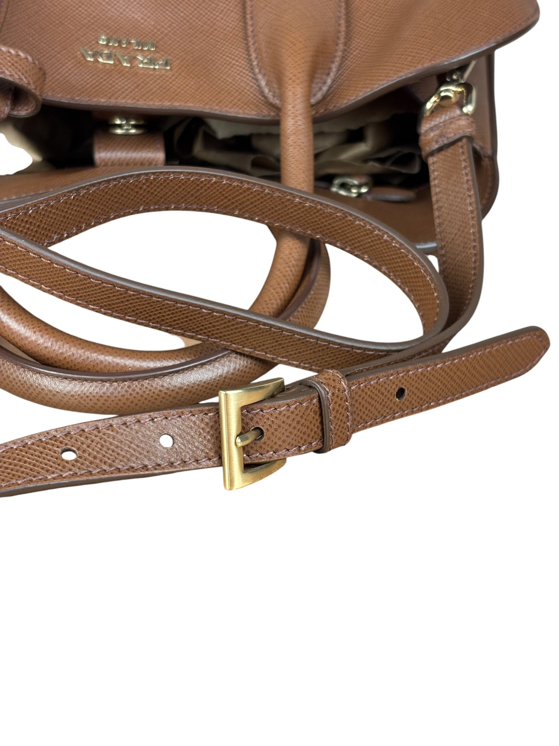 Prada Vintage Brown Leather Top Handle Bag