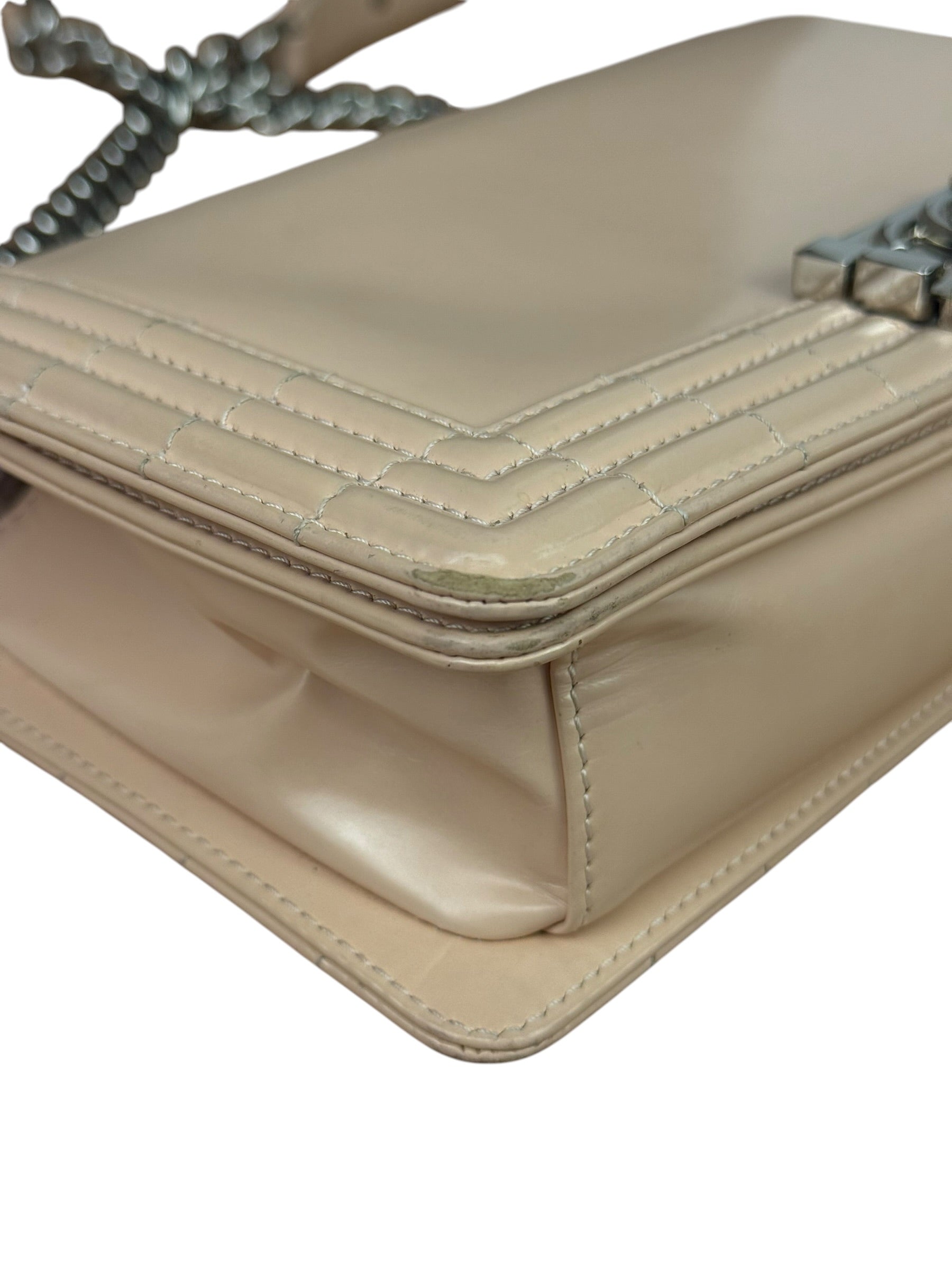 Chanel Cream Patent Leather Boy Flap Bag 2012