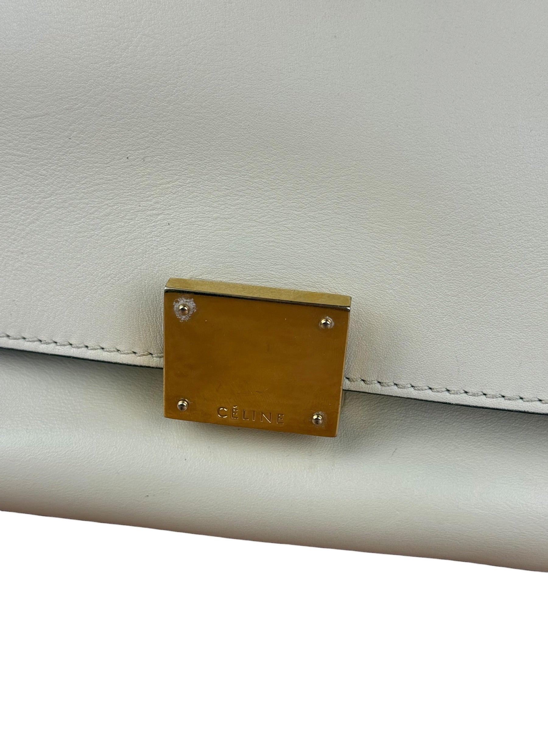 Celine Trapeze Leather 2Way Python Handle Handbag