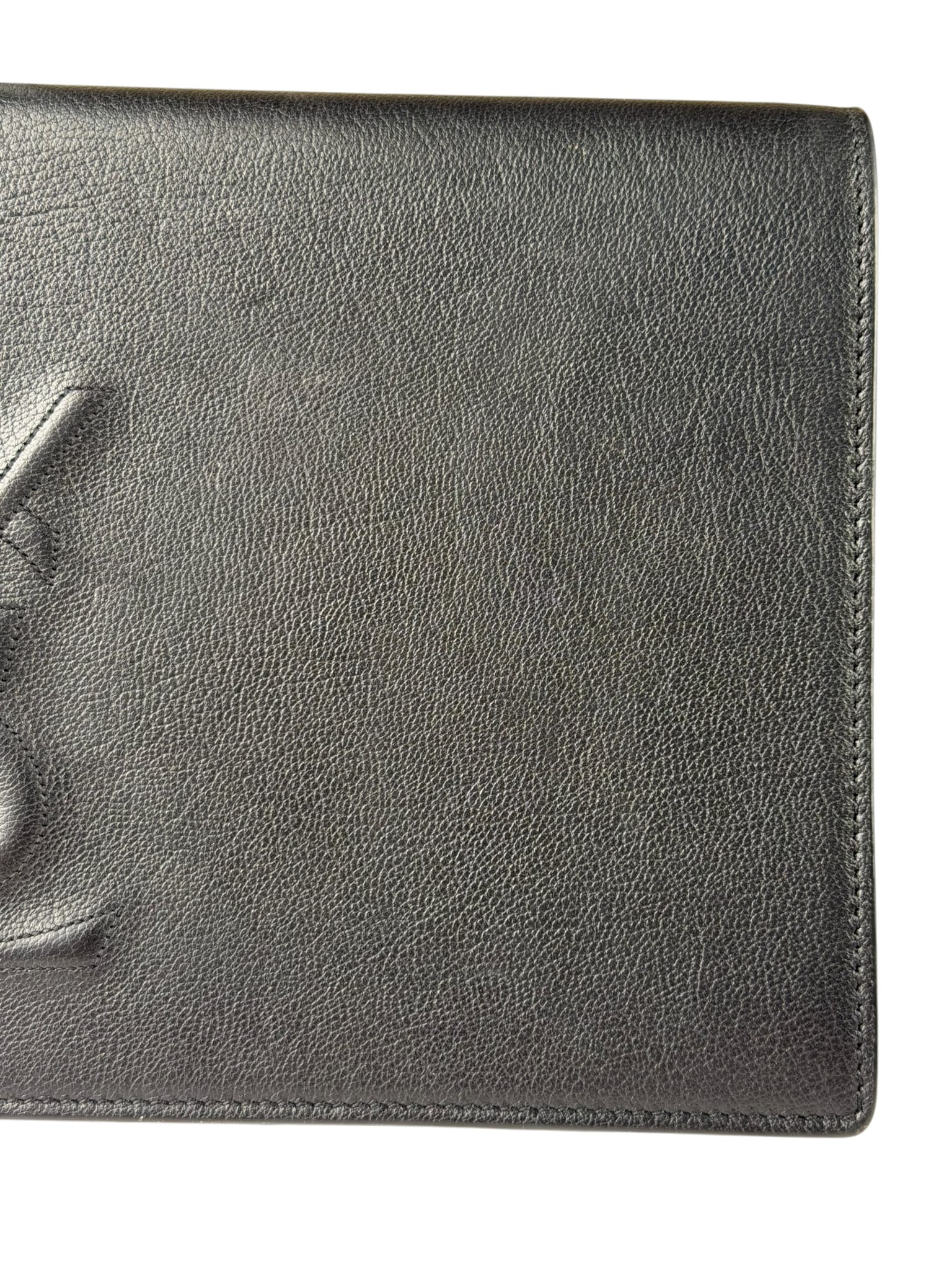 Yves Saint Laurent Black Leather Flap Clutch