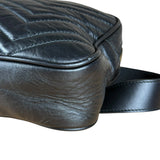 Gucci GG Black Chevron Leather Belt Bag